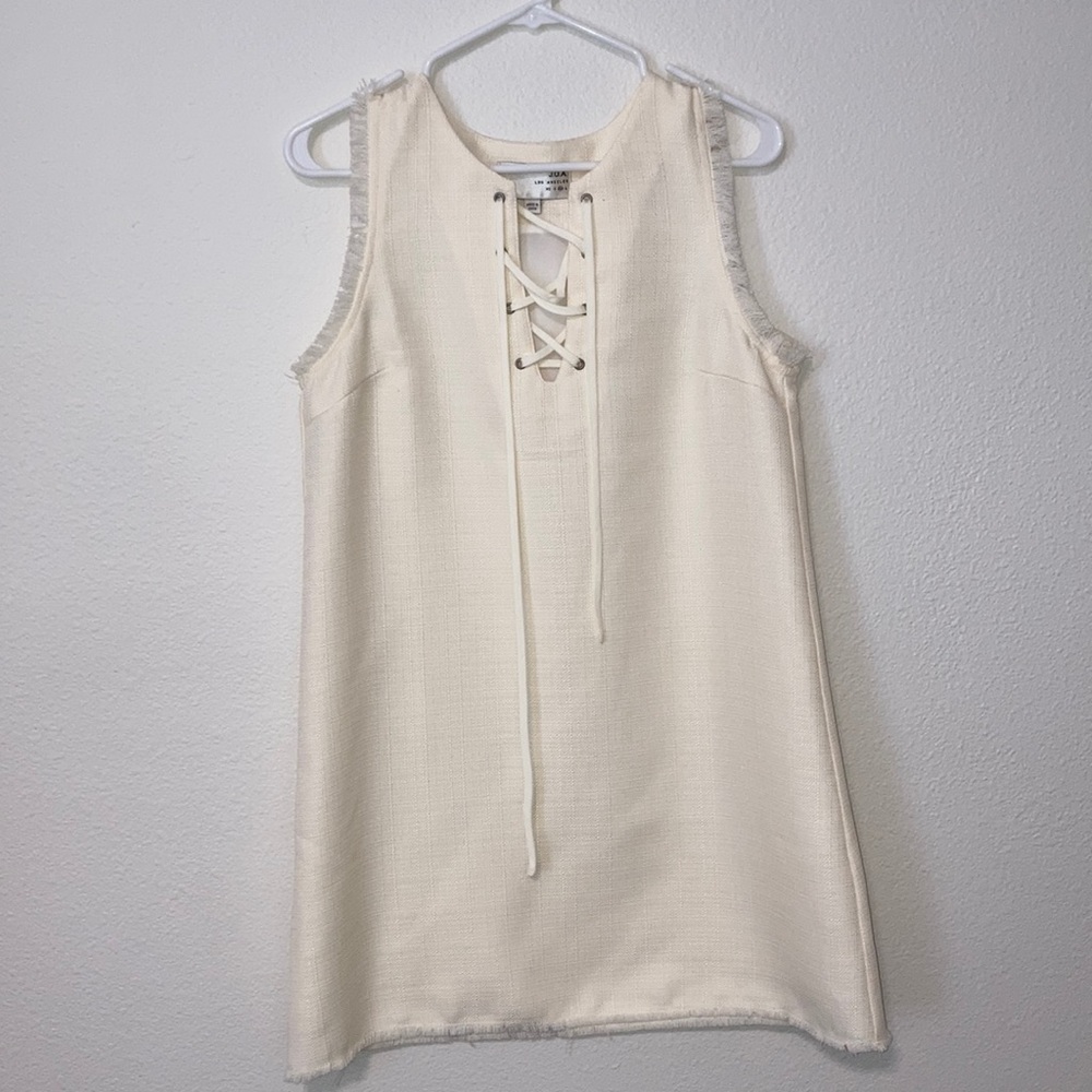 JOA cream spring dress